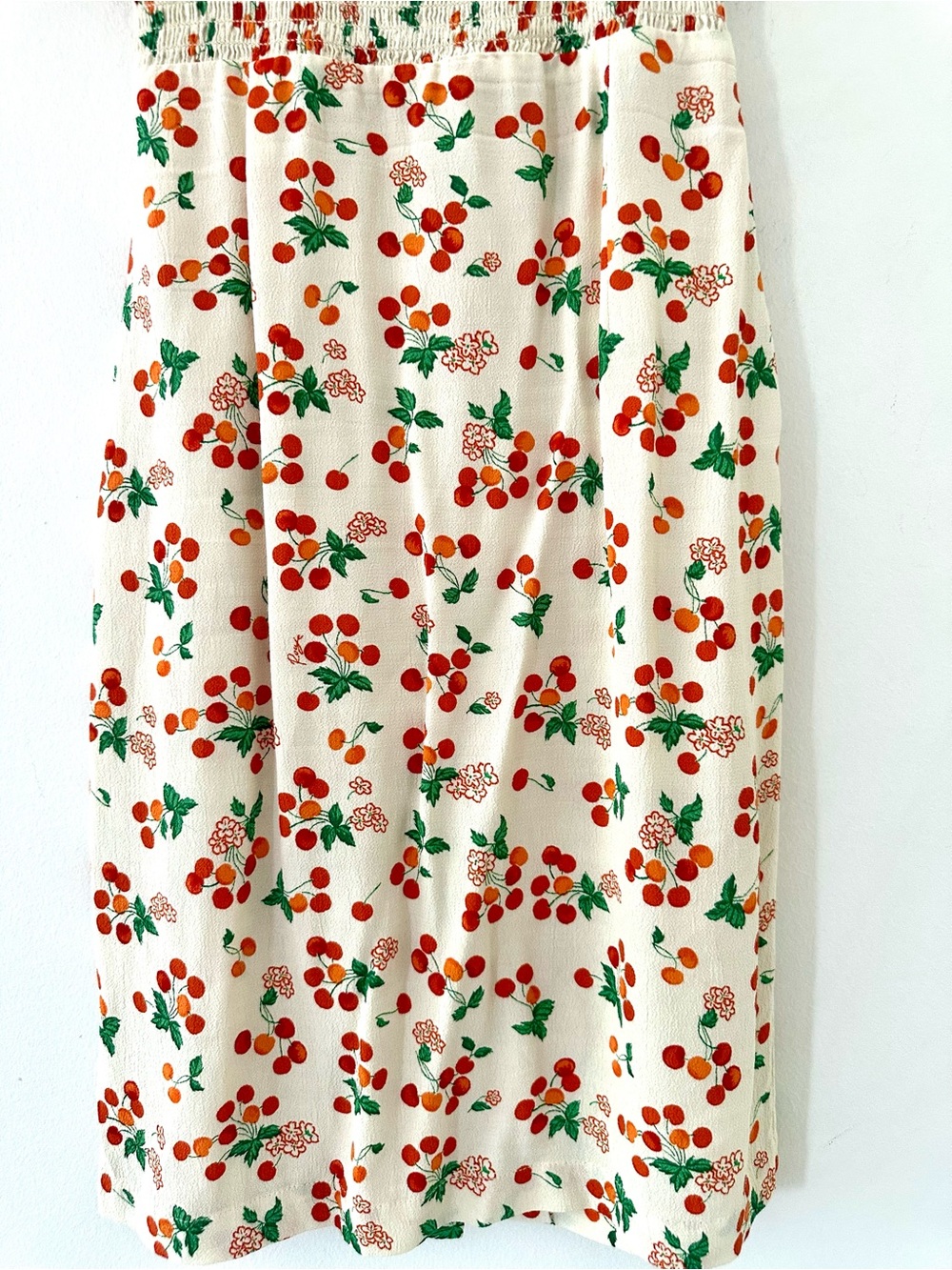 Rouje Cream Floral Cherry-Print Dress - Picture 4 of 7